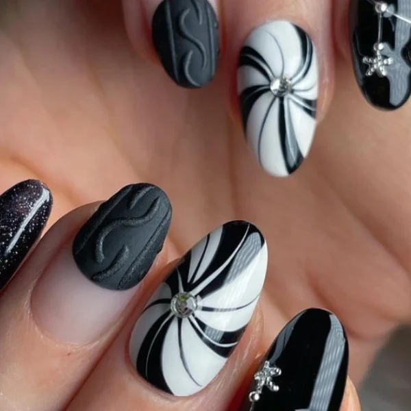Nailsslay - Acrylic Nails, Latest Nail Trends & Almond Nails 4 40+ Black Christmas Nails: The Perfect Festive Look