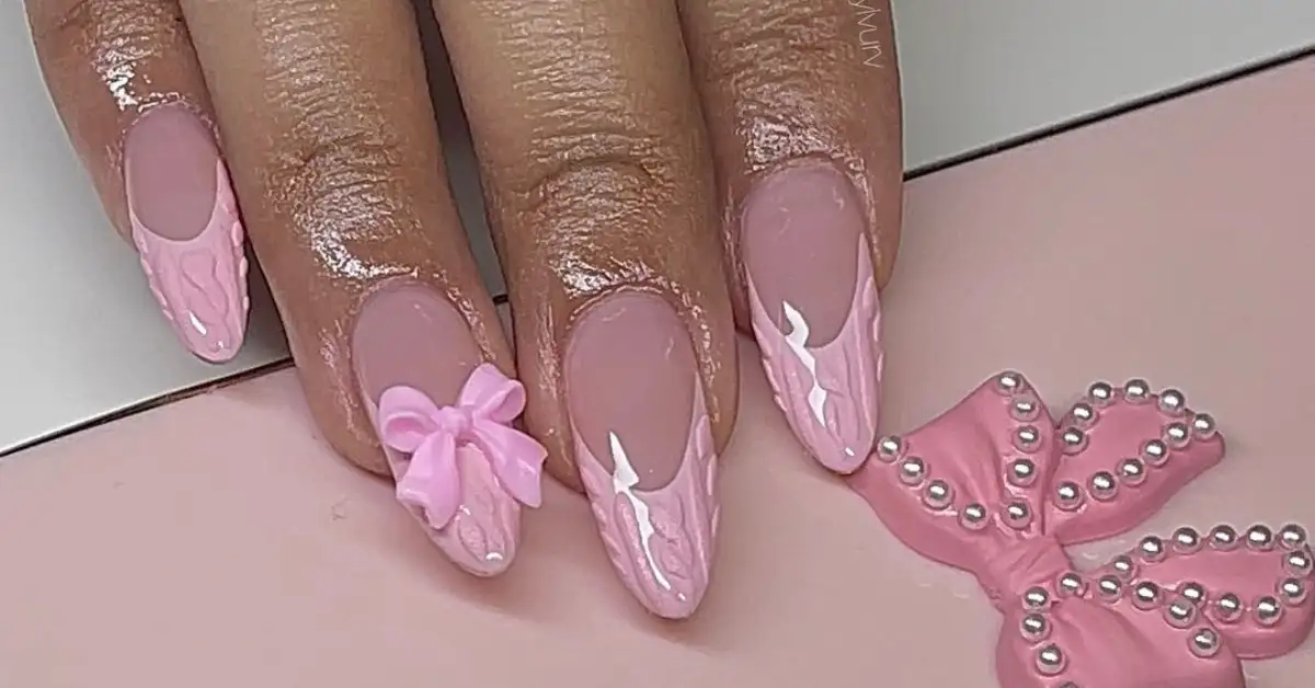 pink winter nails