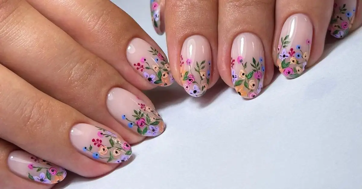 DIY nail art using a toothpick to get the cutest litle flowers. I'm us... |  TikTok