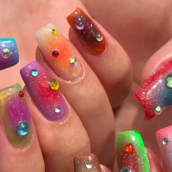 gel bright summer nails