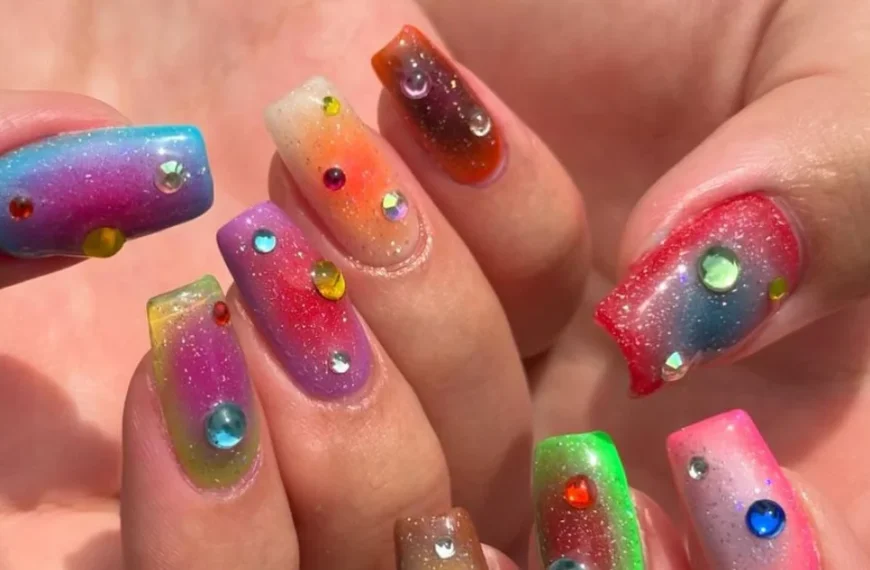 gel bright summer nails