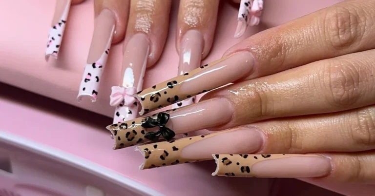 summer cheetah print nails