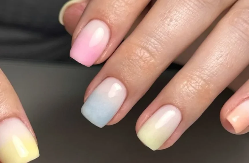 pastel summer ombre nails