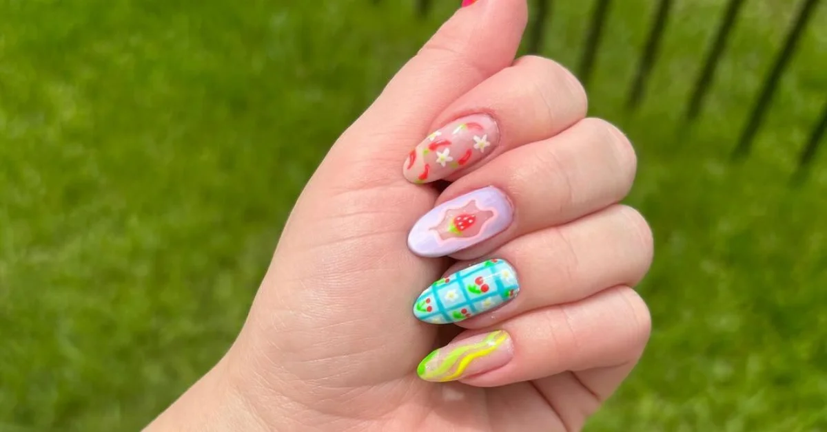 bright summer acrylic nails