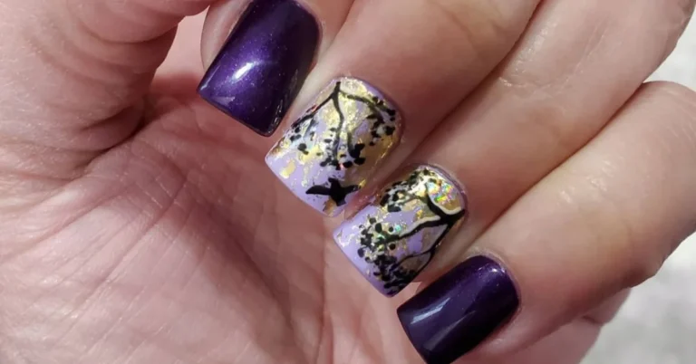 purple fall nails
