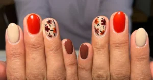 orange fall nails