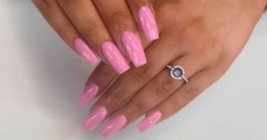 hot pink summer nails