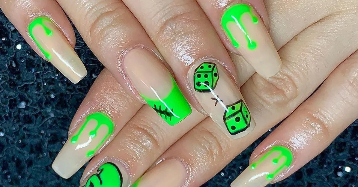 20+ Green Halloween Nails 2025 Going Crazy on Pinterest 1 green halloween nails