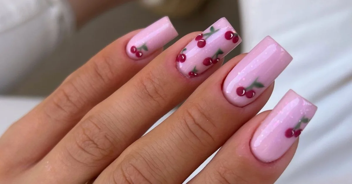 20+ Stunning Cherry Nails You Need to Try Right Now 1 cherry nails