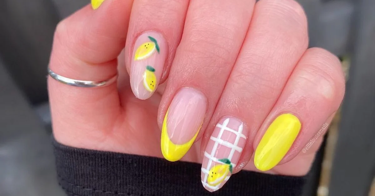 yellow summer nails